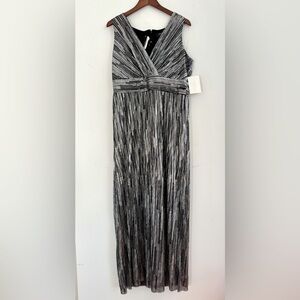 NWT. R & M Richards Women’s Sequined V-neck Long Gown